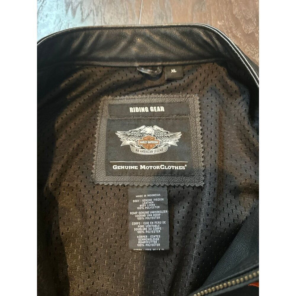 Harley Davidson XL‎ leather motorcycle jacket g24 - Picture 3 of 5